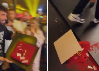 Ledrit i ra torta në tokë në ditëlindjen e Sarës dhe e merrni vetë me mend si reagoi