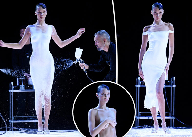 Bella Hadid e veshi fustanin në mes të skenës dhe i mahniti të gjithë!